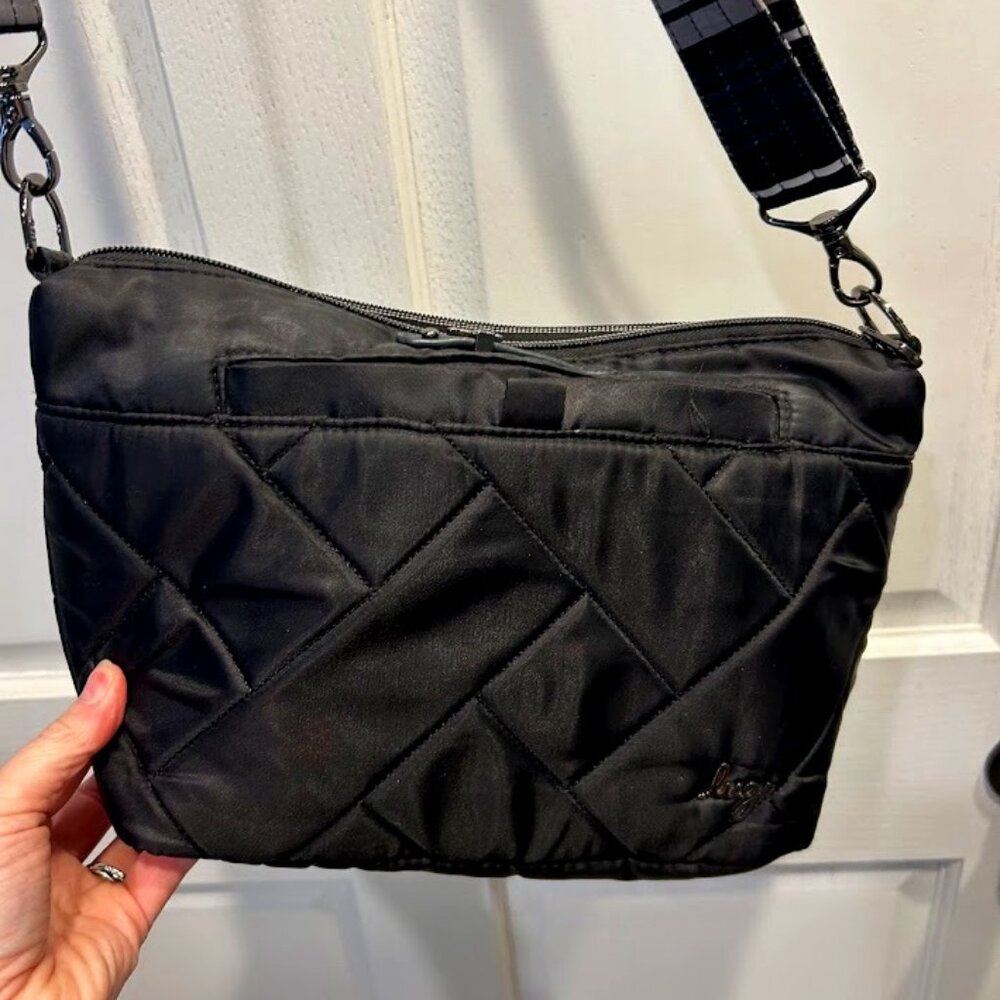 Lug RFID Medium Crossbody  - Flare 2 Black Initial T